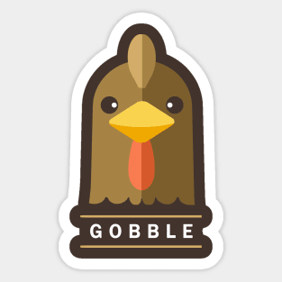 Minimalist Thanksgiving Turkey Face Sticker